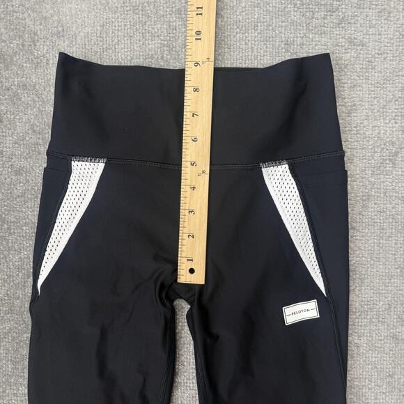 Peloton Leggings Womens Small Black White Cycling Yoga Pants Athletic Mesh - Picture 7 of 11